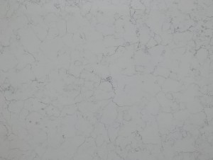Miyala Yoyera ya Quartz yokhala ndi Tiny Focculent Vein Artificial Stone Marble Look 4013
