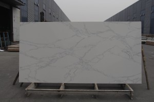 Plăci de piatră de cuarț alb cu piatră artificială venoasă, fabricate în China 4092