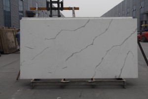 Lajes de pedra de quartzo branco com veias de pedra artificial fabricadas na China 6016