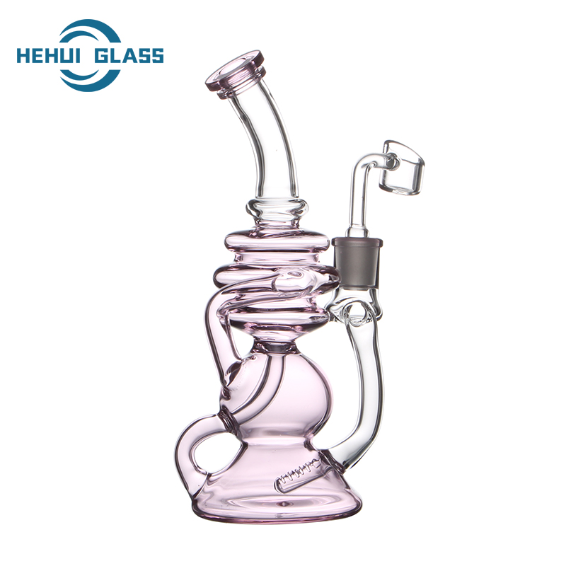 Color Borosilicate Blowing Pink Glass Tube for Bongs Water Pipe Recycler Dab Rig