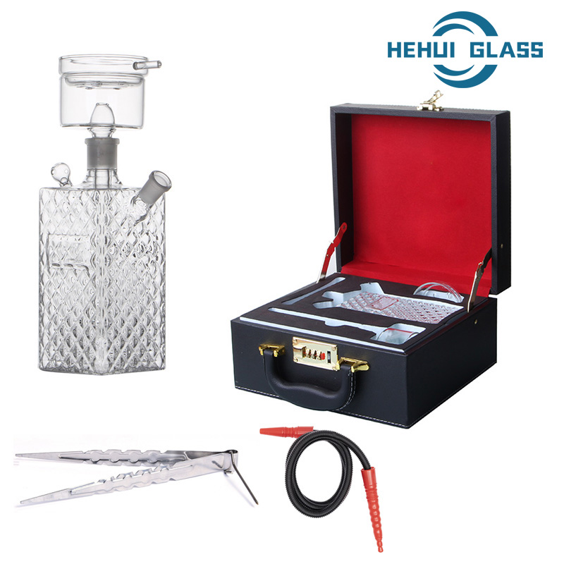 „Hehui Glass Custom Square Cube“ stiklo kaljanas Shisha Kinijos gamintojas „Mazaya“