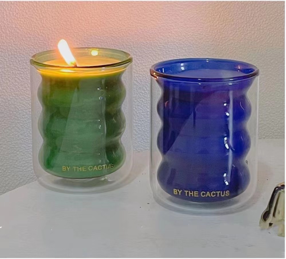 Dviejų sluoksnių puodelio miegamojo kvapo praktiška dovanų dėžutės dekoravimo aromaterapinė žvakė