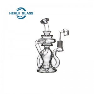 HEHUI 90 DEGREE ANGLE JOINT RECYCLER GLASS WATER PIPE