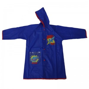 Kid Raincoat / Rainwearproof Waterproof 100% PVC / PEVA ជាមួយនឹងអាវក្រណាត់