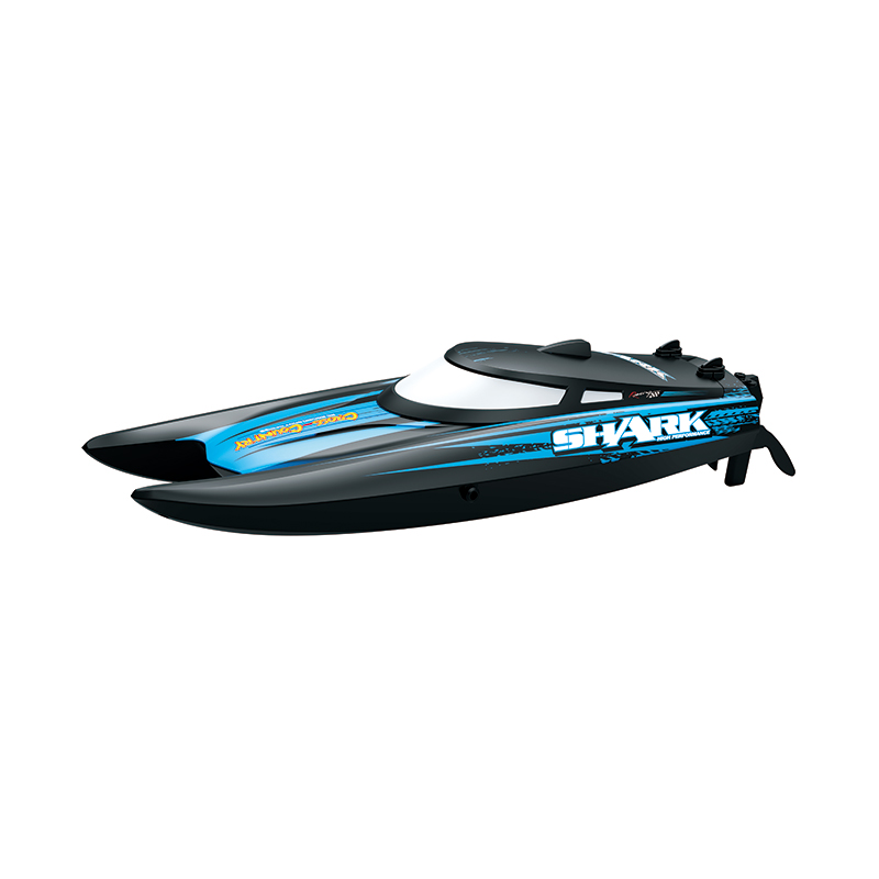 Helicute H862-Shark၊ 2.4G ပြိုင်ကားလှေ၊ 180° self-righting hull function ပါရှိသော catamaran ဒီဇိုင်း၊ နွေရာသီတွင် သင့်အား ပိုမိုပျော်ရွှင်စေပါသည်။