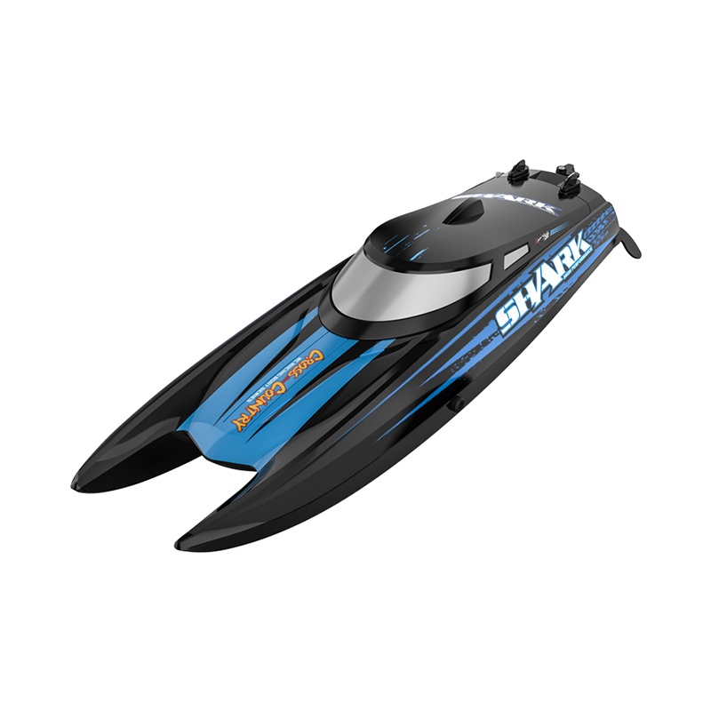 Helicute H862-Shark၊ 2.4G ပြိုင်ကားလှေ၊ 180° self-righting hull function ပါရှိသော catamaran ဒီဇိုင်း၊ နွေရာသီတွင် သင့်အား ပိုမိုပျော်ရွှင်စေပါသည်။