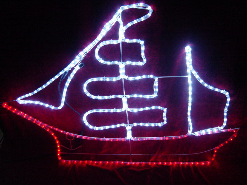 LED-köysivalomotiivi kevyt veneen muotoinen koristelu räätälöitynä