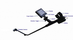 Sistem portabil de cameră de căutare sub vehicul cu LCD color de 5,6 inchi