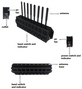 Sinyal-jammer seluler 2G 3G 4G 5G GPS ponsel Wifi-sinyal-blocker