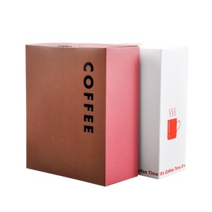 Čína Lacný výrobca OEM logo Recyklovateľné 400 gramov potravinárskej luxusnej tlače Samoformujúca spodná papierová škatuľka na kávu a čaj