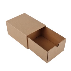 Maint Customized Brown Rhychiog drawer Box Esgidiau Pecynnu