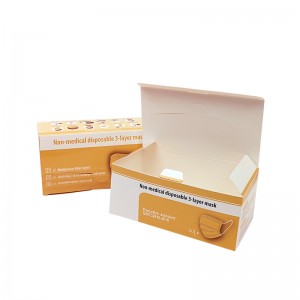 Miljövänligt Återvinningsbart material 400gsm vitt papper med Tear Line Mask Box