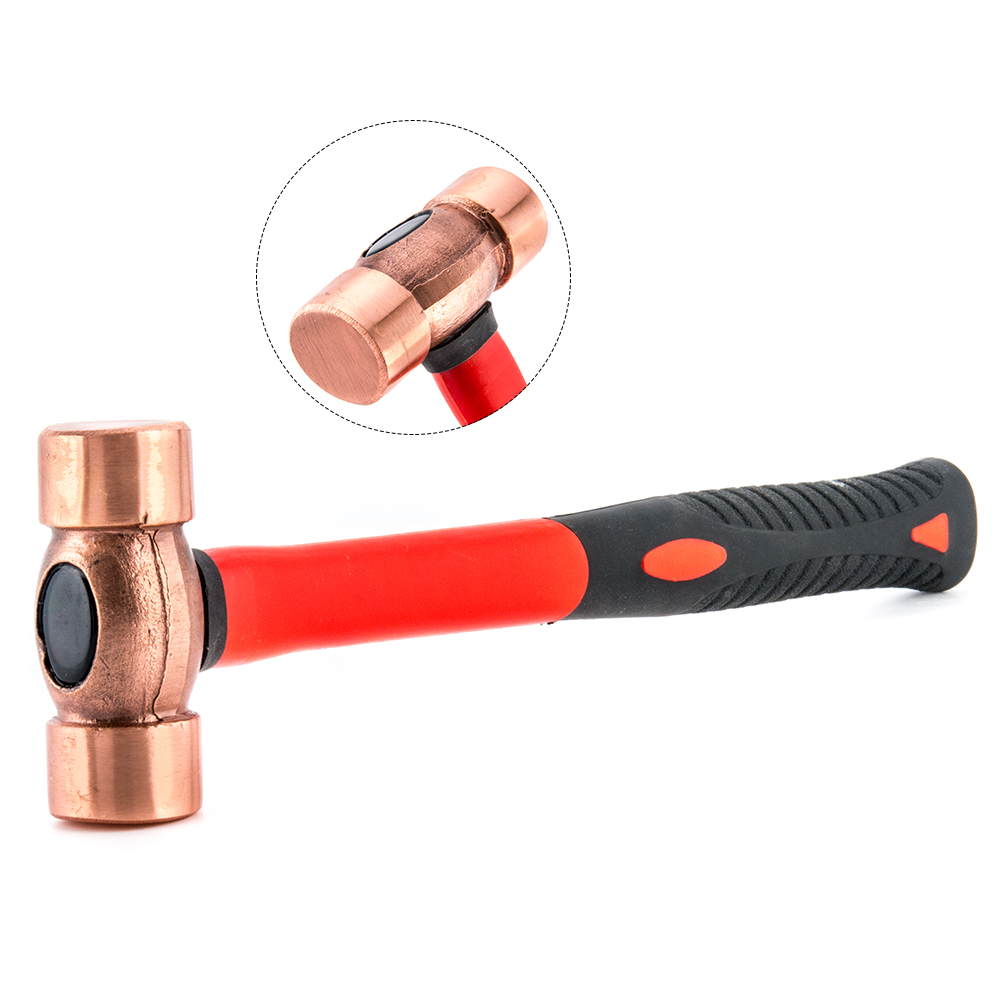 Rehet Grip Solid Copper Brass Hammer Bi Handle Fiberglass