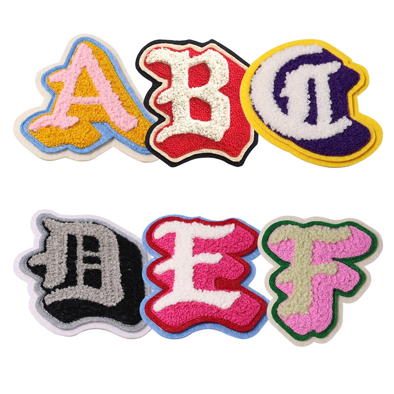 Colorful Alphabet A To Z Letters Chenille Embroidery Patch For Cloth (1)