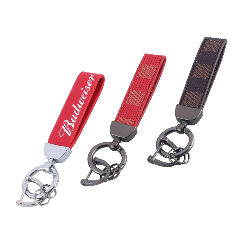 Promotional Hook Ring Leather Weave Keychains (2)