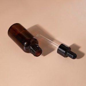 Amber / Silver 30ml 50ml Glass Dropper Bottle for Skincare Essenence