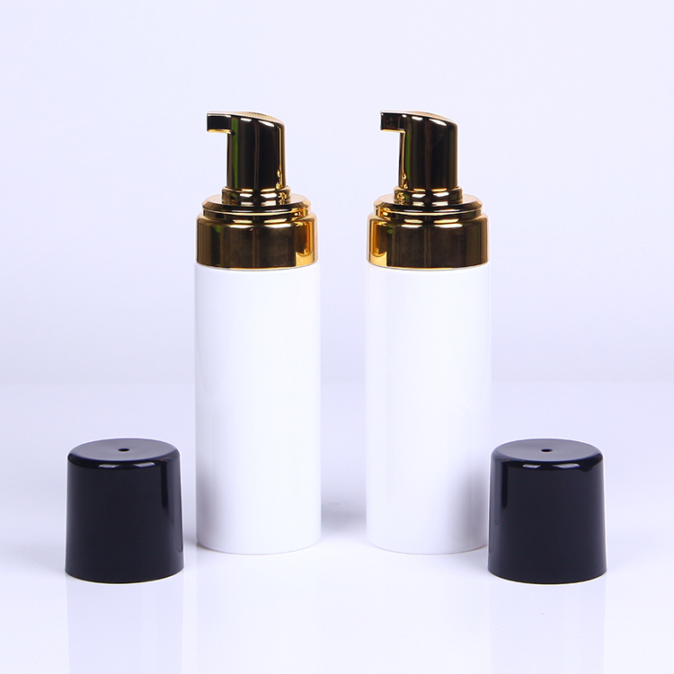 White color D48mm 150ml foam hair lotion pump bottle with gold top