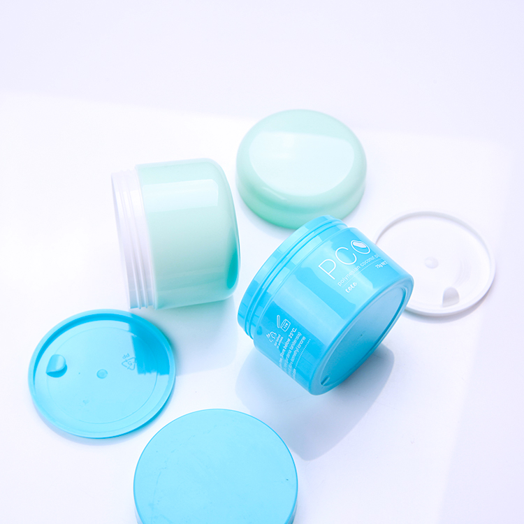 Custom 100 ml single/double wall cosmetic jar blue color