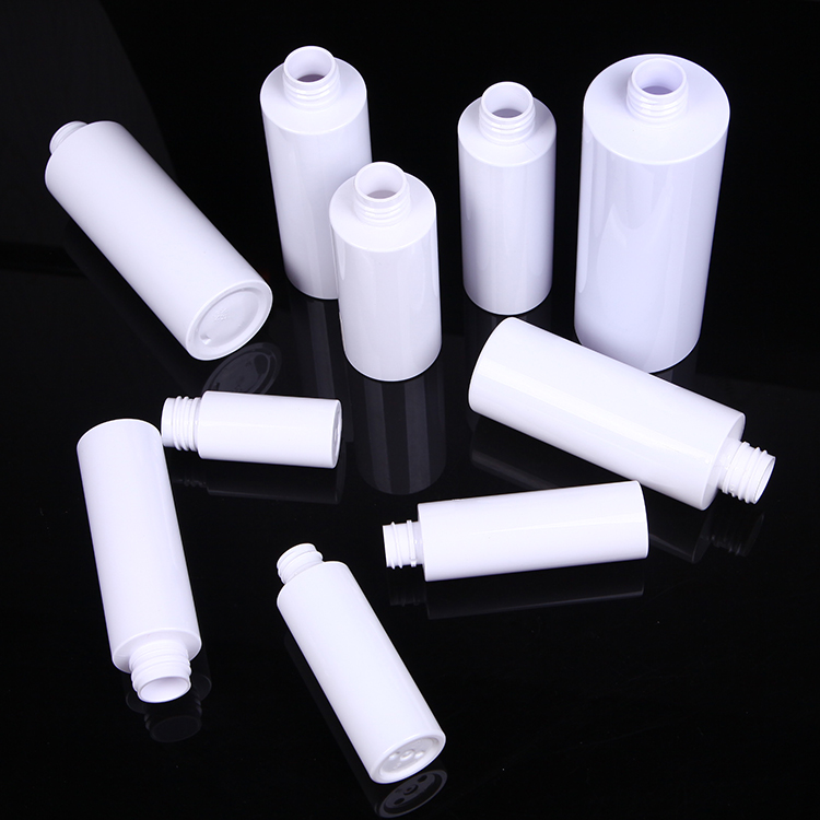 100/200/250 ml White Solid Foam Pump Bottle   Flat or Round Shoulder  Cylinder Plastic Cosmetic Bottle