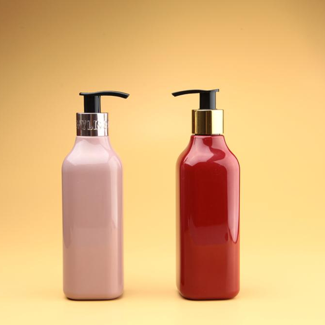 200ml refillable shampoo square bottle, plastic bottle with pump dispenser