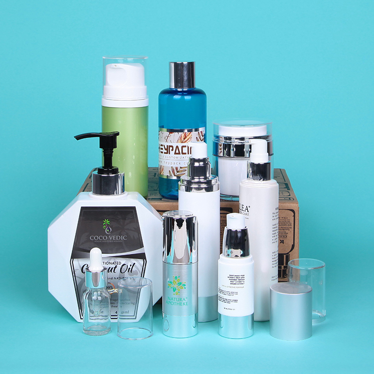 Organic Style silver airless pump bottle cosmetic packaging series