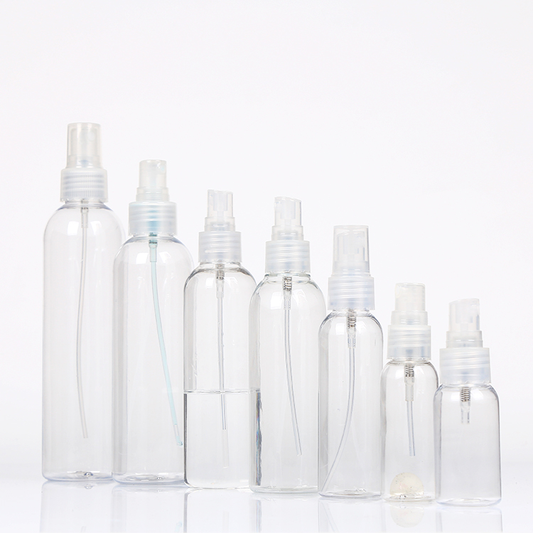 Moisturizers, cleansers and toners spraying clear pet spray bottles