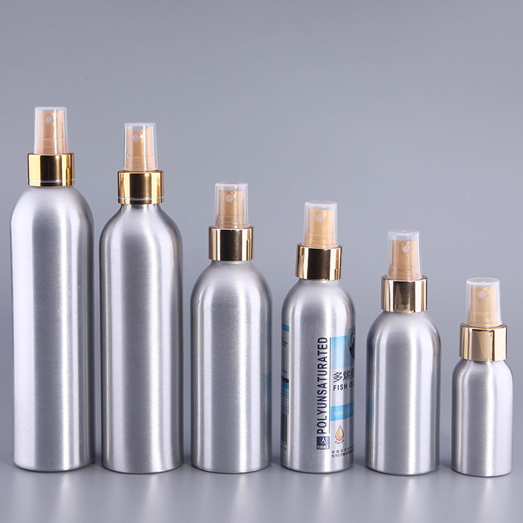15-750ml aluminum spray bottle, cosmetic container set, aluminum bottle with mist spray cap