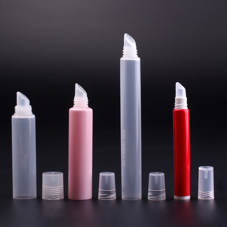 red/pink/transparent lip balm plastic tube, lip balm squeeze tube, soft lip balm tube lipstick with screw cap