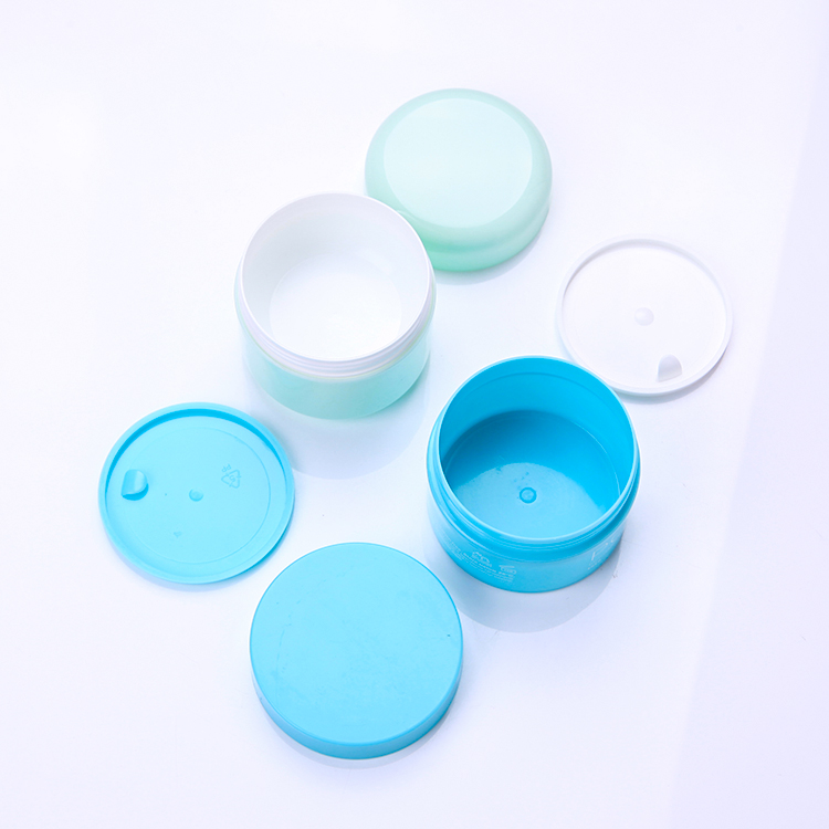 Custom 100 ml single/double wall cosmetic jar blue color