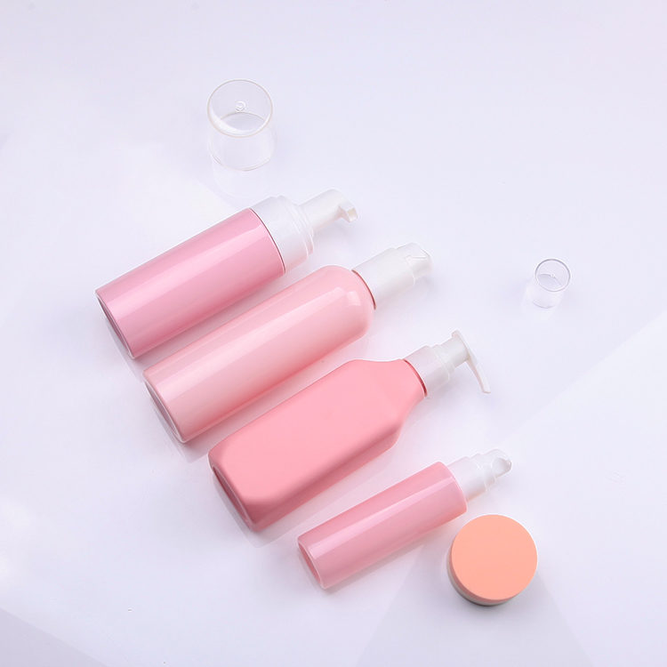Pink 60ml 150ml 200ml 250ml custom made skincare bottles packaging set