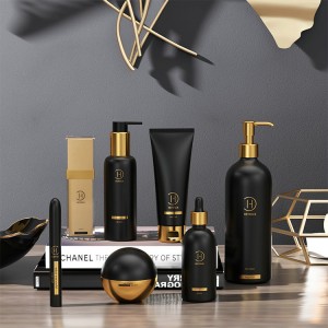 High Level Luxury Matte White 100ml 250ml 500ml Hair & Skincare Packaging Set with Gold Top