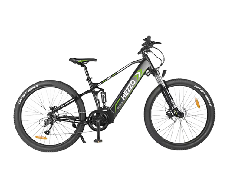 HEZZO 500W 27.5 inches Electric Mid drive E bike 9 speed Aluminium alloy emtb bicycle 15 AH LG Lithium Battery hybrid racing E bike hydraulic brakes electric mountain bicycle For Adults