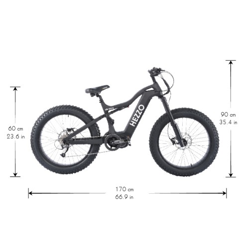 HEZZO High-power 1000W Bafang Mid Drive shimano 9 Speed double 17.5 AH SAMSUNG battery adult  Electric-Bicycle full suspension Carbon Fiber Frame off road Fat Tire Moped Hybrid emtb Electric Bike