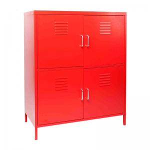 HG-4DX Red 4 doors metal shoe rack cabinet