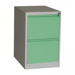 HG-001-B-2D-01A 2 Drawers Metal Filing Cabinet With Swan Neck Grip Handle