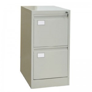 HG-001-B-2D-01 Knock Down 2 Drawer File Cabinet With Swan Neck Grip Handle PVC Card Holder