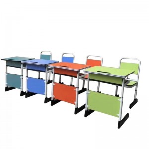 HG-A03 Double Student Desk And Chair Metal School Furniture Children Study Table