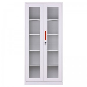 HD-ZD-002 2 Swing Door Glass foldable Locker 4 layers simple folding Storage Cabinet