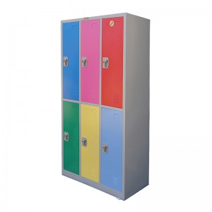 HG-026O Custom Design steel metal locker 6 doors clothes storage locker