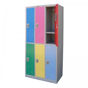 HG-026O Custom Design steel metal locker 6 doors clothes storage locker