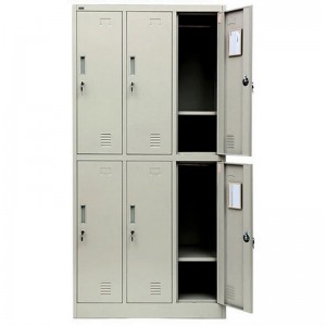 HG-026D-05 Custom Design steel line furniture metal locker cabinet 6 doors for gym steel commercial clothes storage locker