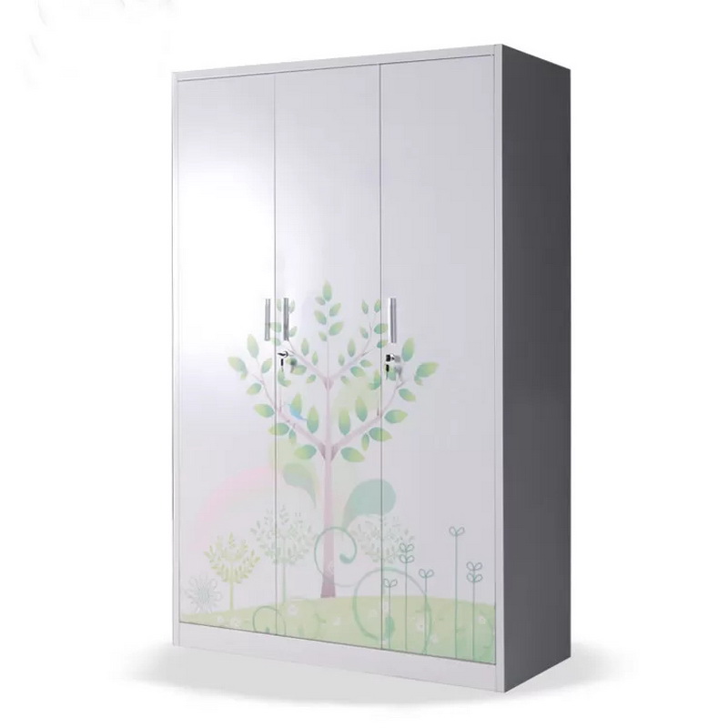 HG-202 3 Doors thermal transfer clothing locker Wardrobe Steel Almirah Cabinet Featured Image