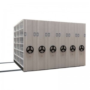 HG-044 Manual Metal Mobile Compact Shelving For Files Collection 2300mm Height Light Gray