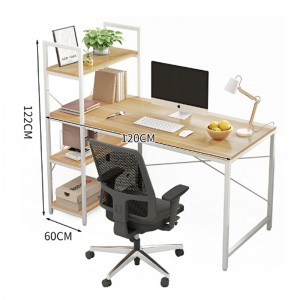HG-B01-D27 Steel and wood desktop office furniture with bookshelves, student and white-collar desk