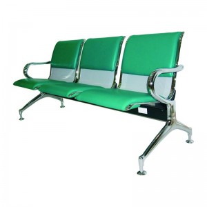 HDYZ-968-03 Office chair stainless steel leg office furniture public 3 hospitals waiting chair of waiting company