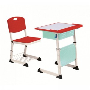 HG-D201 Student Desk And Chair School Furniture Steel Furniture Child Reading Table With Drawer