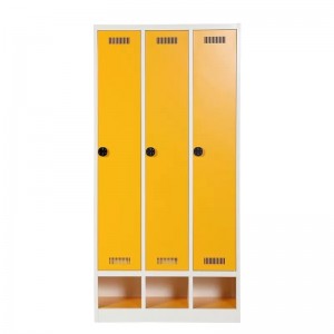 WLS-109 three door gym changing room safe steel metal locker with shoebox