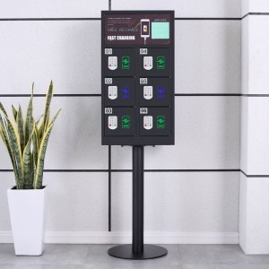 HG-SJG-6 6 Door Electronic Lock Cell Phone Charging Station Kiosk By Wall Mounted Or Vertical