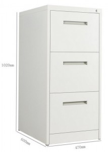 HG-002-L-3D Modern design steel 3-drawer lateral filing cabinet
