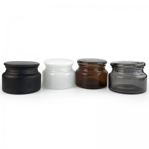 300ml 10oz Glass Candle Jar Candle Holder Vessel Container Storage Jar အဖုံးပါသော ကွန်တိန်နာ